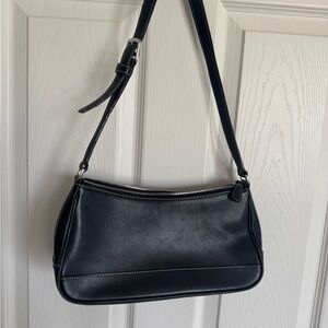 Coach Black Leather Shoulder Bag with Adjustable Strap